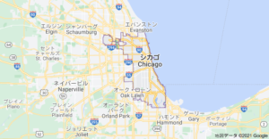 アメリカのシカゴの地図