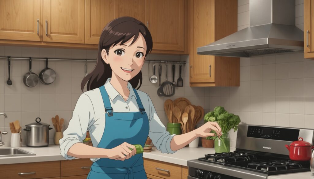換気扇の掃除をしてる女性のイメージ画像