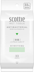 日本製紙クレシア　スコッティ ノンアルコール除菌 ウェットティシュー 携帯用33枚のイメージ画像