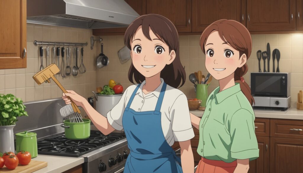 レンジフードを掃除してる女性のイメージ画像