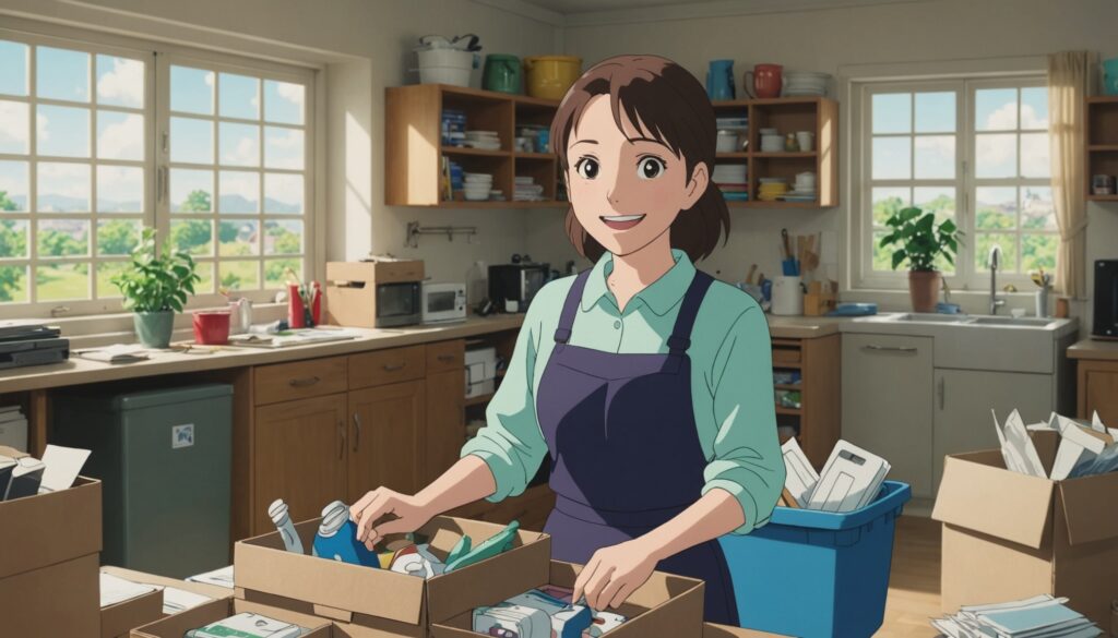 不用品回収をしてる女性のイメージ画像