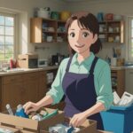 不用品回収をしてる女性のイメージ画像