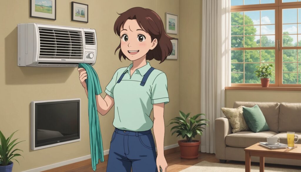 エアコンクリーニングをしてる女性のイメージ画像
