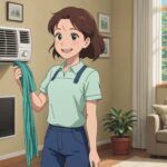 エアコンクリーニングをしてる女性のイメージ画像