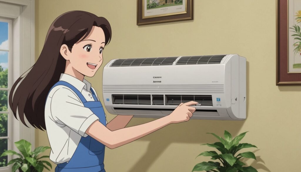 エアコンクリーニングをしてる女性のイメージ画像