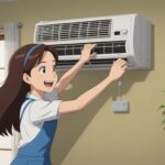 エアコンクリーニングをしてる女性のイメージ画像
