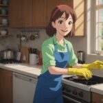 換気扇の掃除をしてる女性のイメージ画像