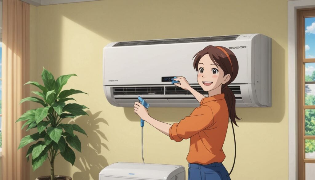 エアコンクリーニングをしてる女性のイメージ画像